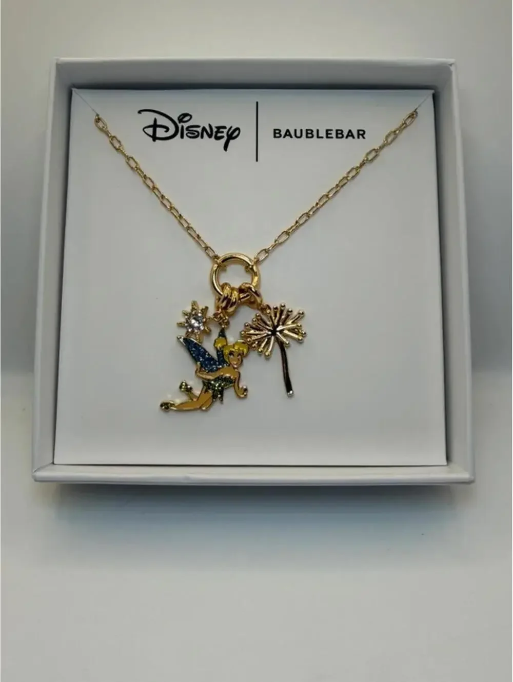 BaubleBar Tinker bell Disney Necklace NIB